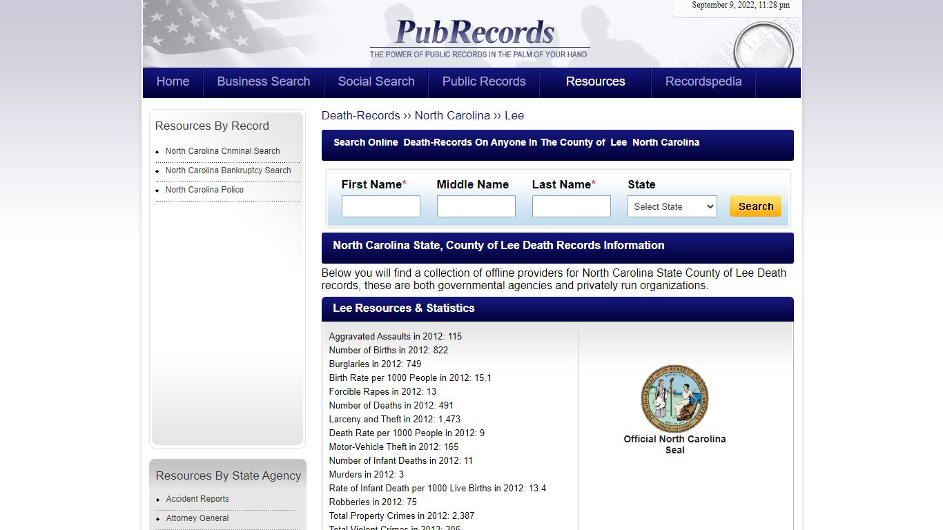 Lee County, North Carolina Death Records - Pubrecords.com